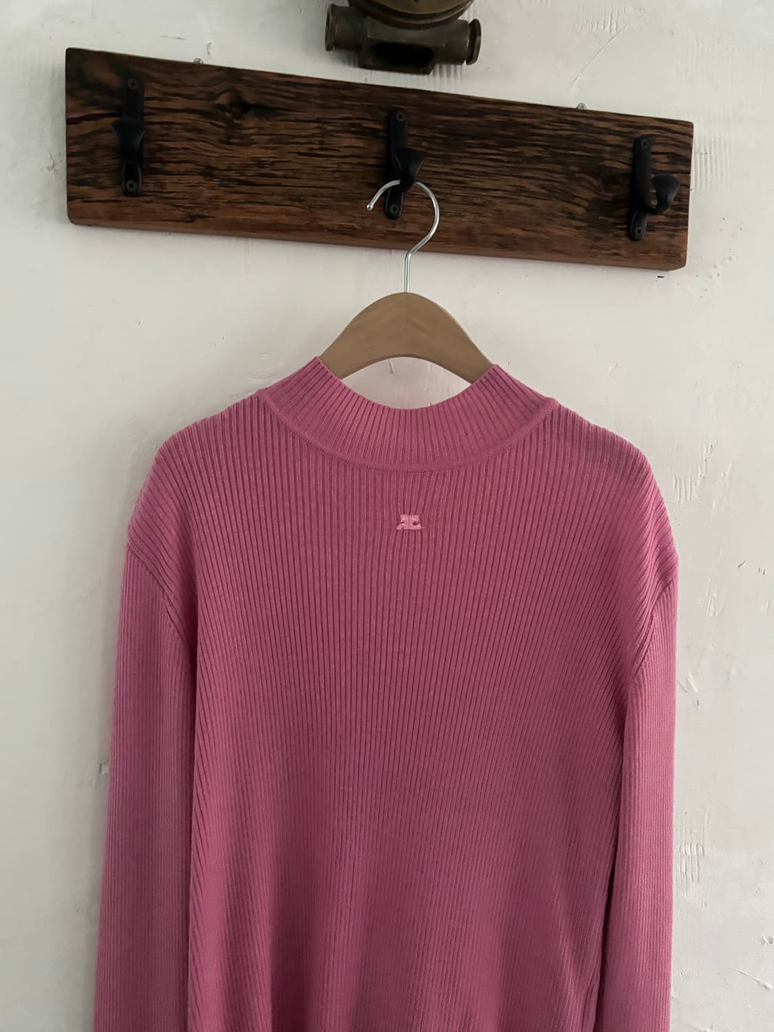 Courreges 꾸레쥬 핑크 모크넥 니트 상품이미지4