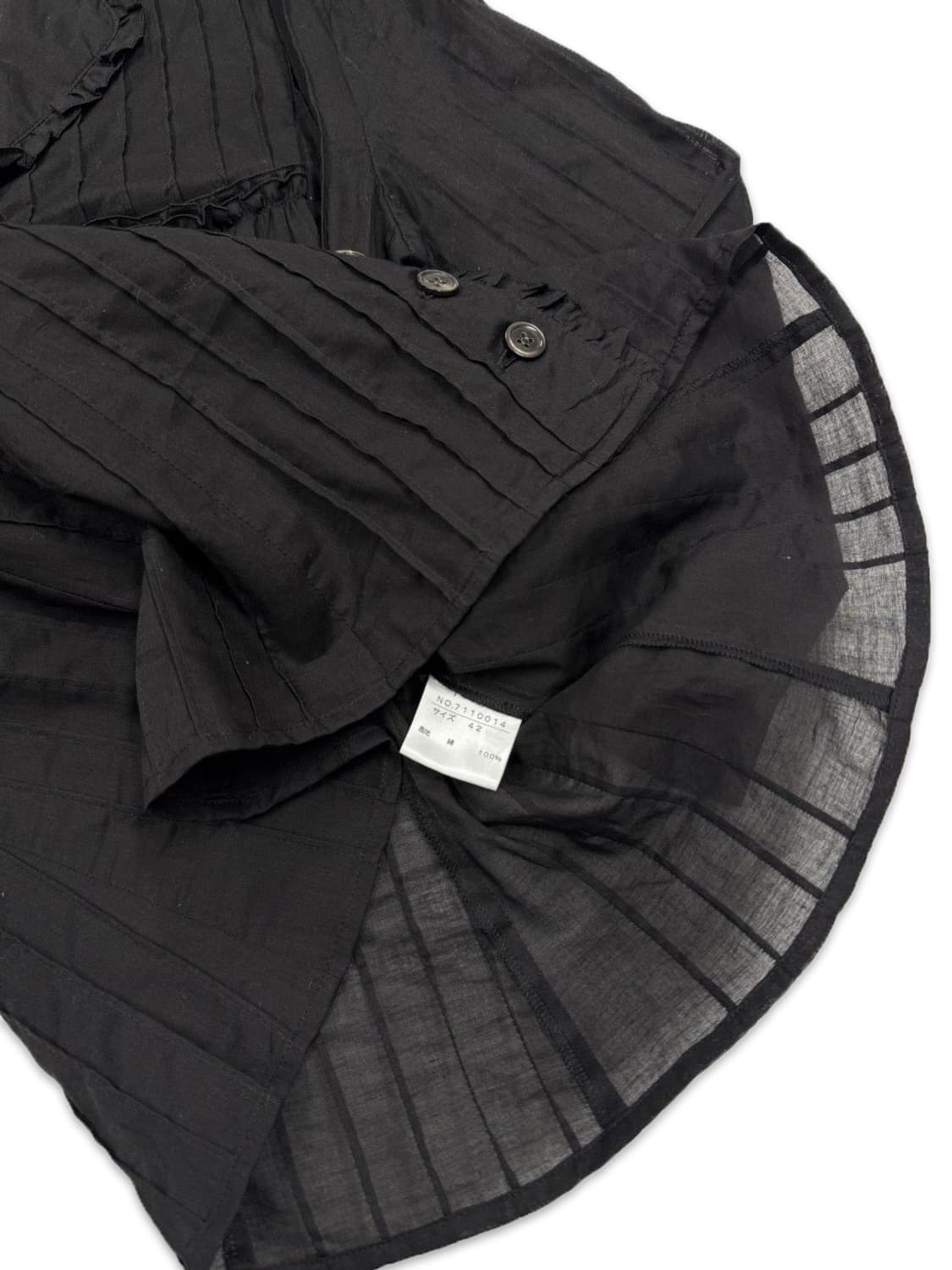 빈티지 DUAL VIEW 블랙 시스루 레이스 프릴 셔츠 상품이미지4