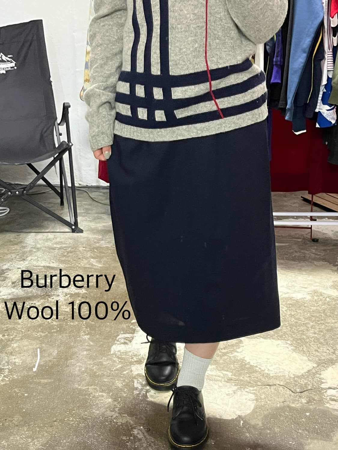 Burberry 버버리 울 100% 스커트 26인치 상품이미지1