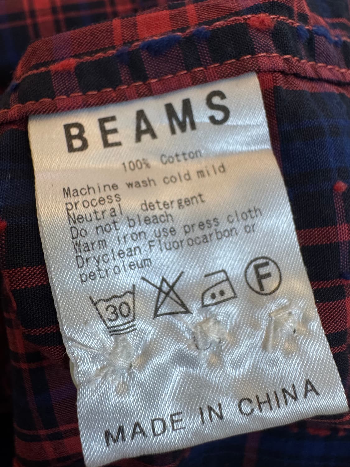 (S)빔즈(Beams) 오리지널 패브릭 체크 셔츠 상품이미지4