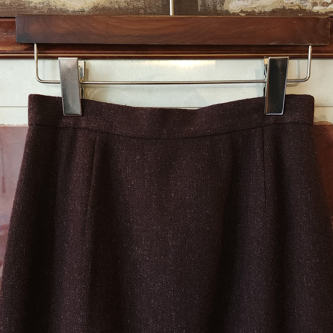 90s 발렌시아가 보카시 울 스커트 브라운 38 상품이미지6