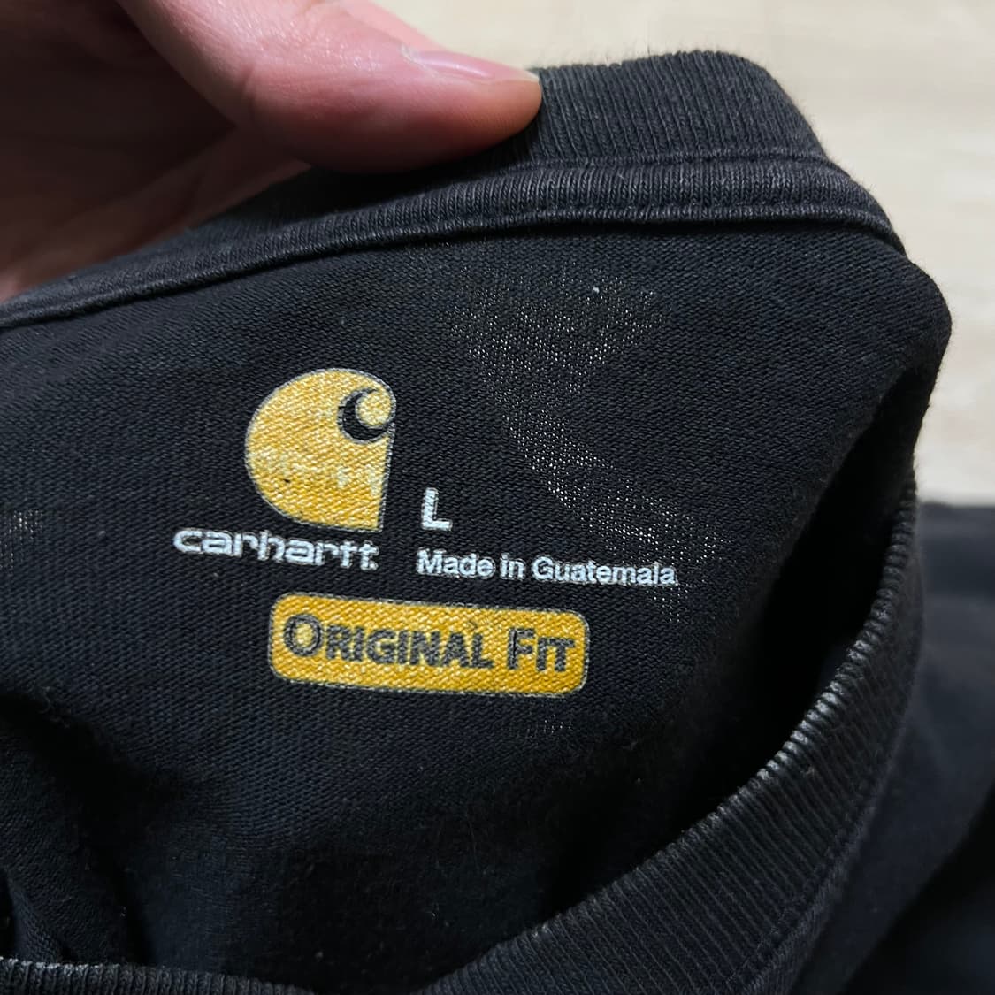 칼하트 WIP 오리지널 핏 체스트 포켓 반팔 티셔츠 [블랙] L/100 상품이미지5