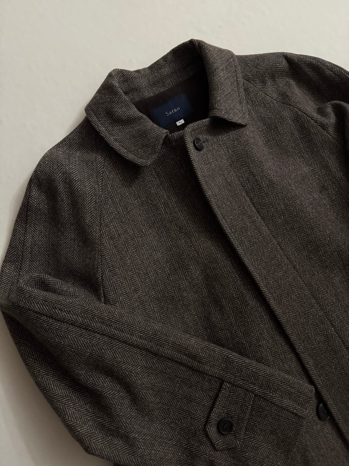 사르노 울 해링본 코트 상품이미지1