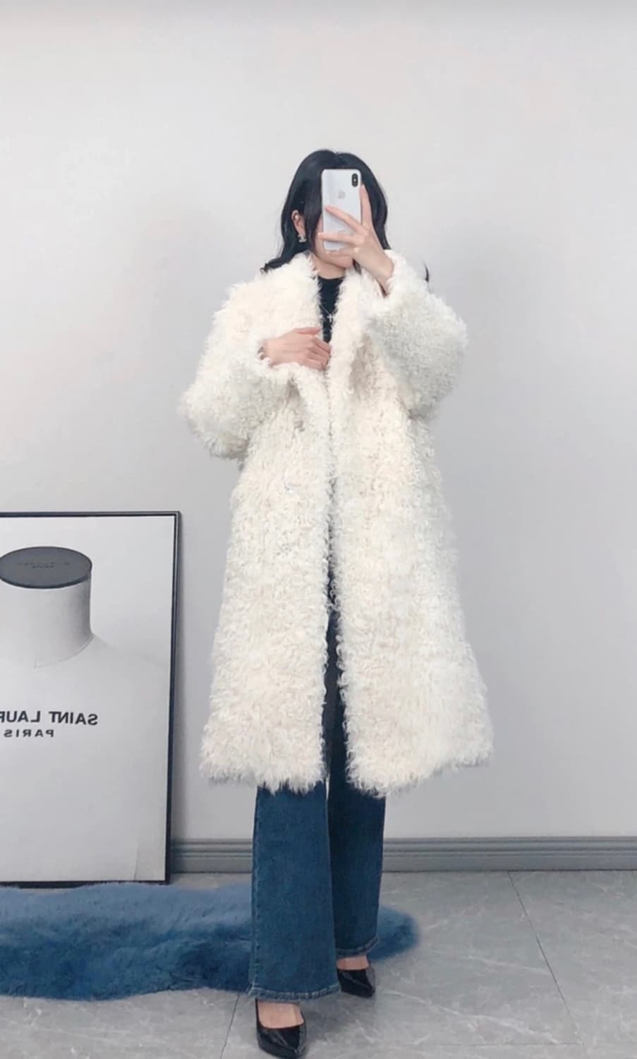 새상품 바나이 BANAI 리얼 양 100 코트 상품이미지1