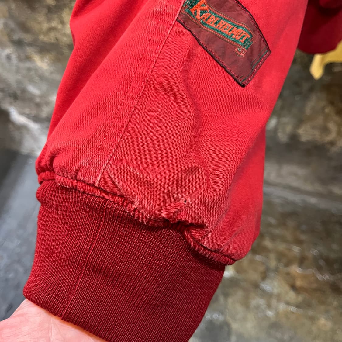 90s 칼헬무트 패치워크 Ma-1 핑크하우스 상품이미지6