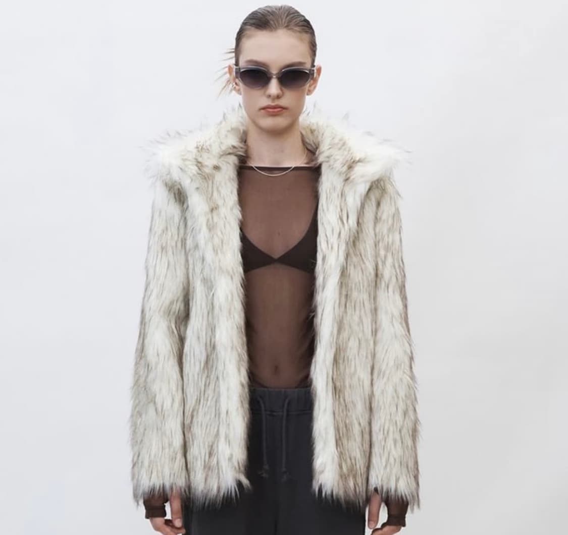 커렌트 헤비 믹스 퍼자켓 아이보리 상품이미지1