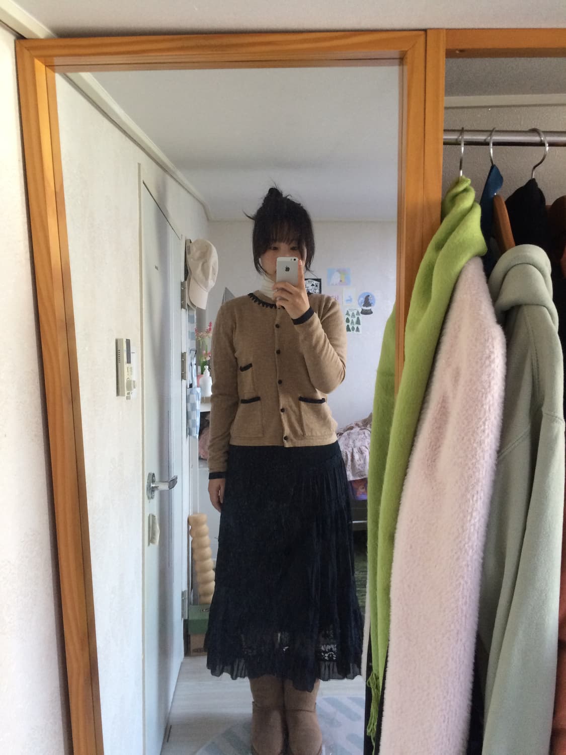 빈티지 로라애슐리 배색 니트 가디건 상품이미지1