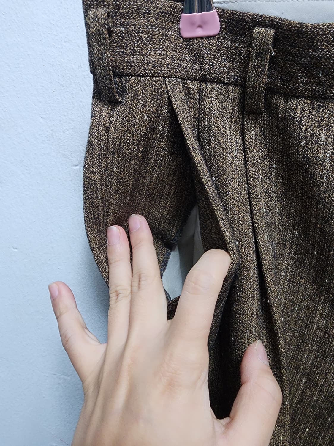 90s DANPOL 덴폴 모직 투턱 와이드 슬랙스  상품이미지4