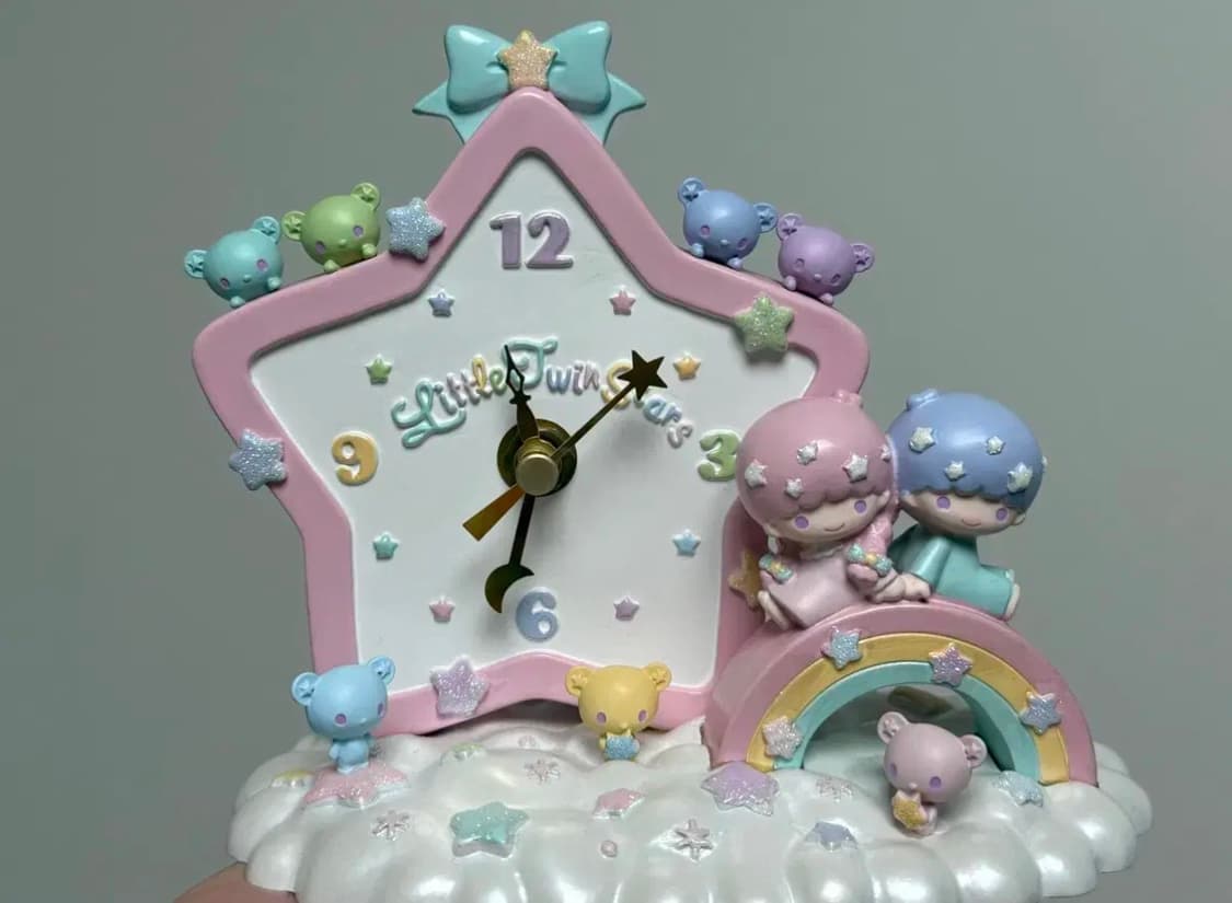 산리오 리틀트윈스타 키키라라 레진 도기 피규어 시계 상품이미지2