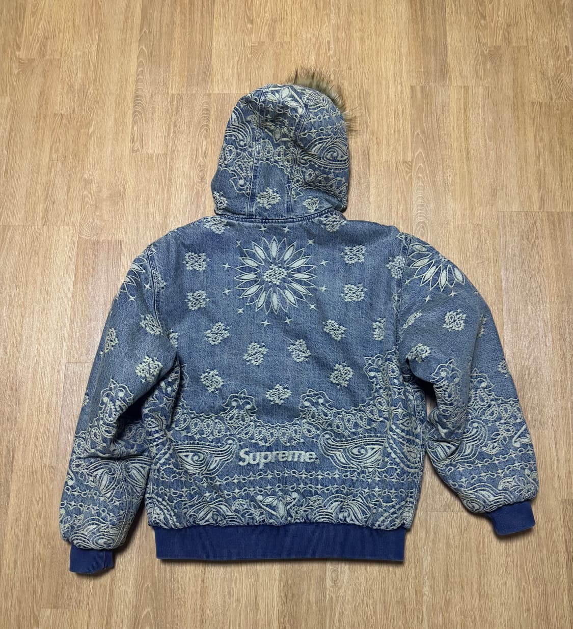 슈프림 반다나 자카드 데님 워크자켓 후드집업 L 상품이미지3