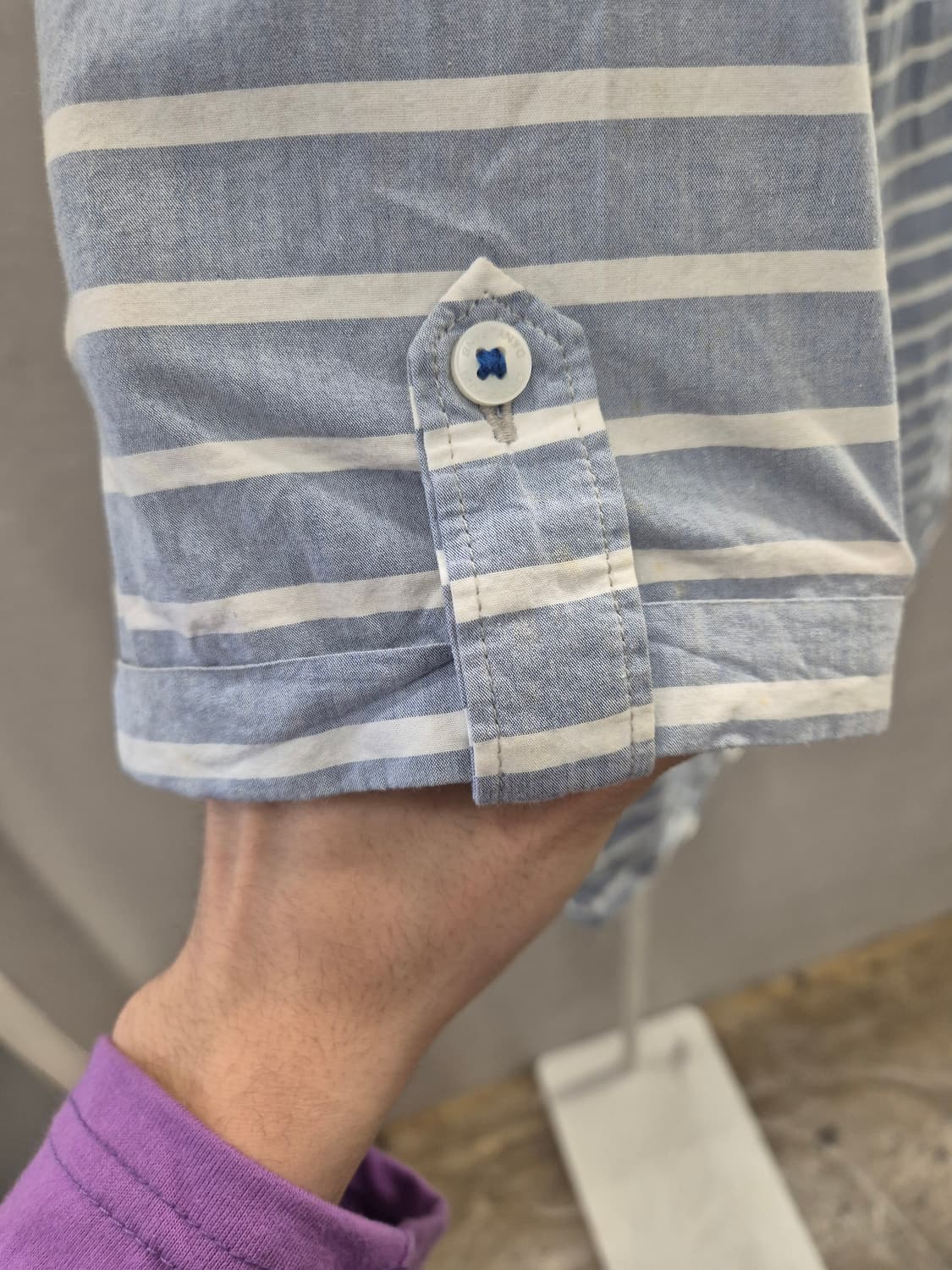 DKNY JEANS 스트라이프 반팔 셔츠 S 상품이미지4