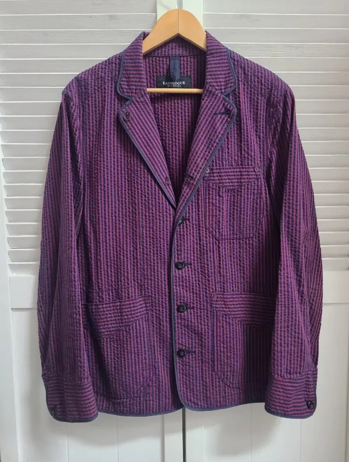 이스트로그 시어서커 체크 블레이저 자켓 상품이미지1