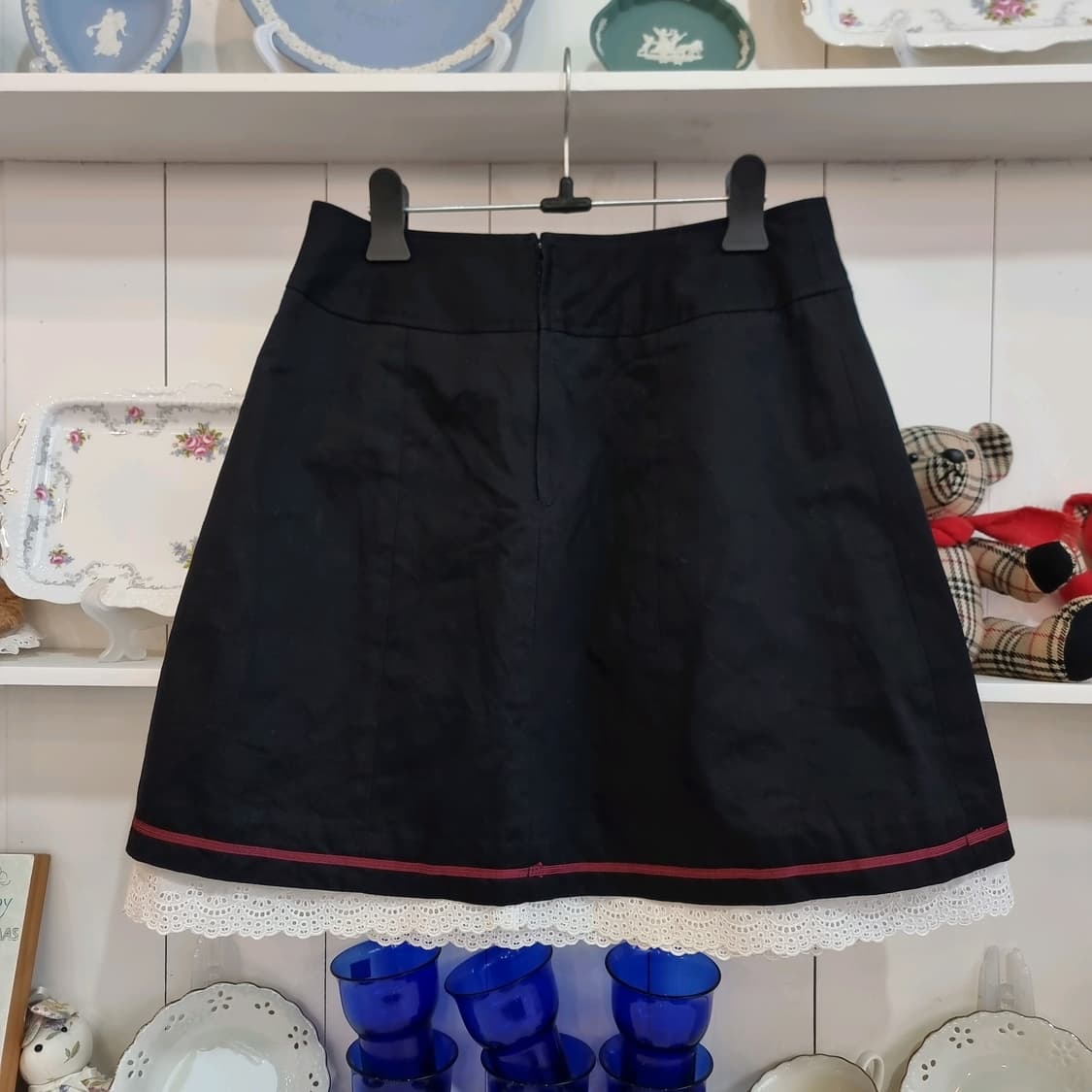 PEACE NOW 스컬 자수 레이스 레이어드 스커트 상품이미지3