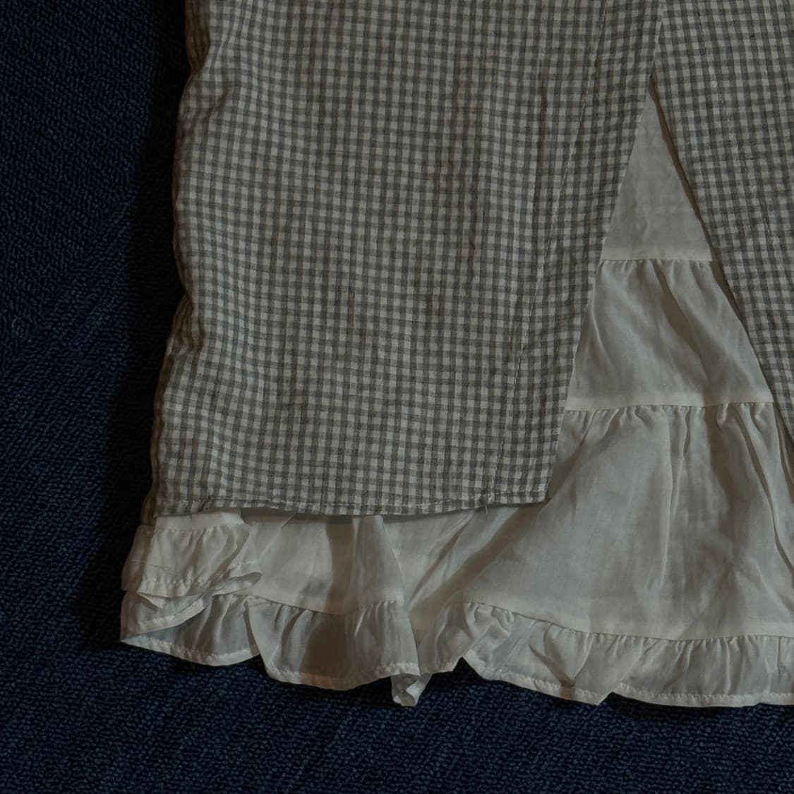 모리걸체크 패턴 끈나시 상품이미지3