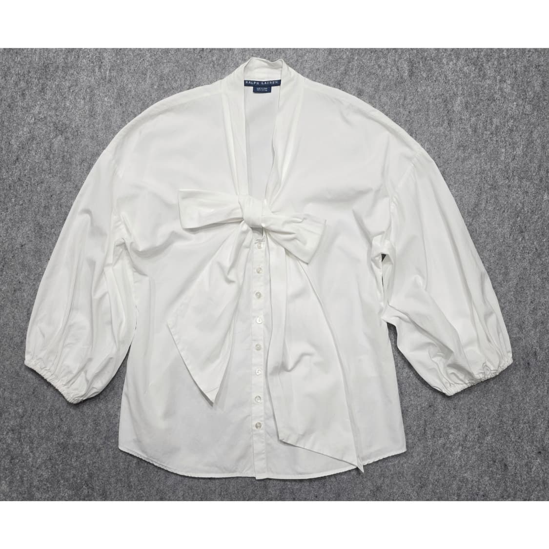 폴로 랄프로렌 리본 타이넥 버튼업 밴딩 커프스 디테일 7부 셔츠 6사이즈 상품이미지1