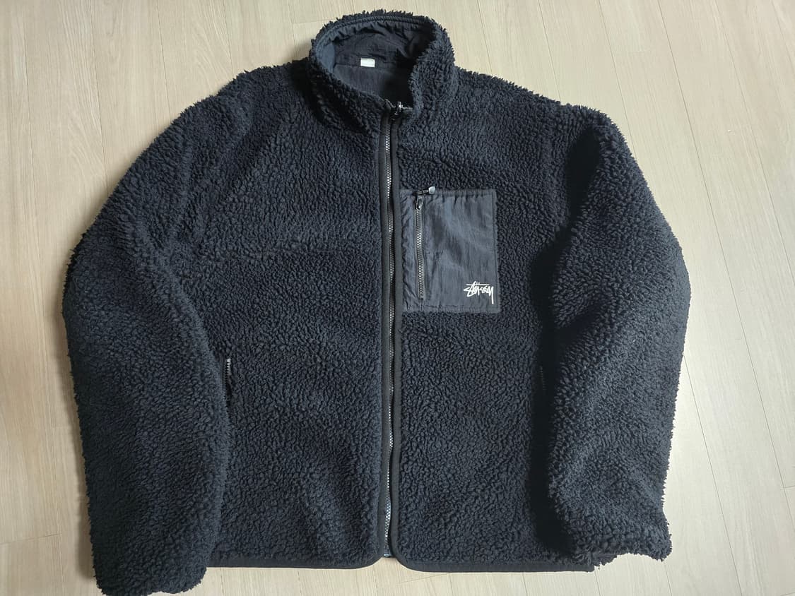 스투시 쉐르파 리버시블 자켓 블랙 L 상품이미지1