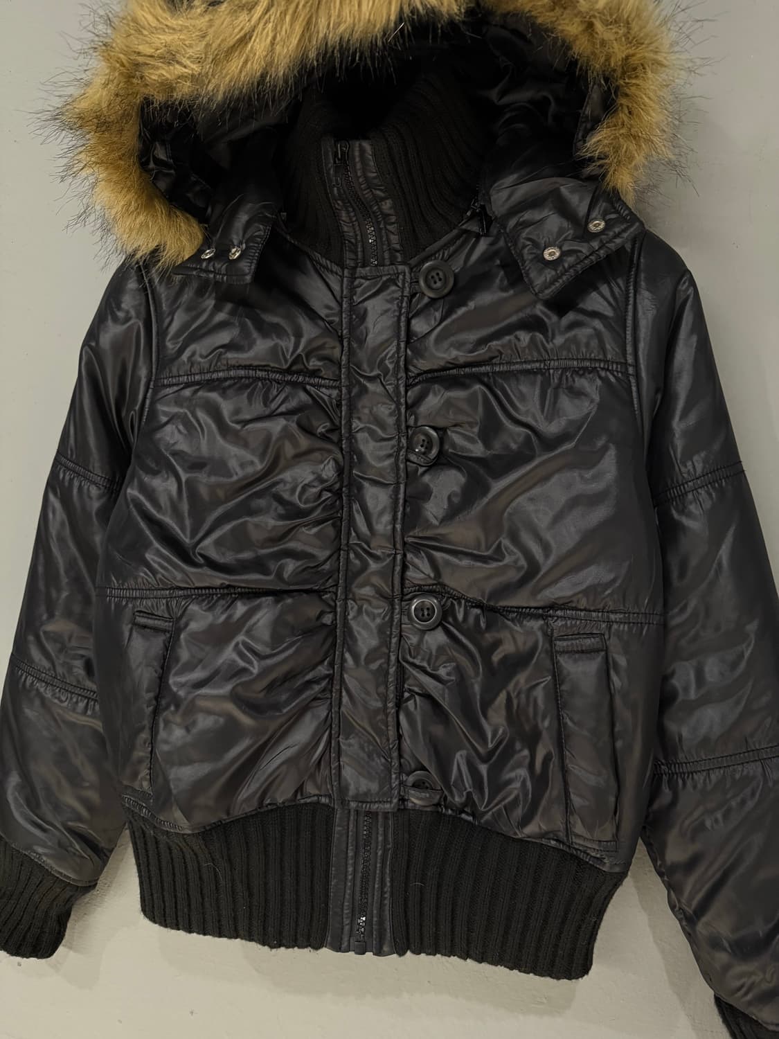 hood fur n2b button-up detail padding 상품이미지6