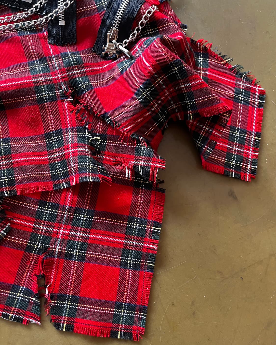 00s Mad Punks Tartan Check Chain Shirt 상품이미지10