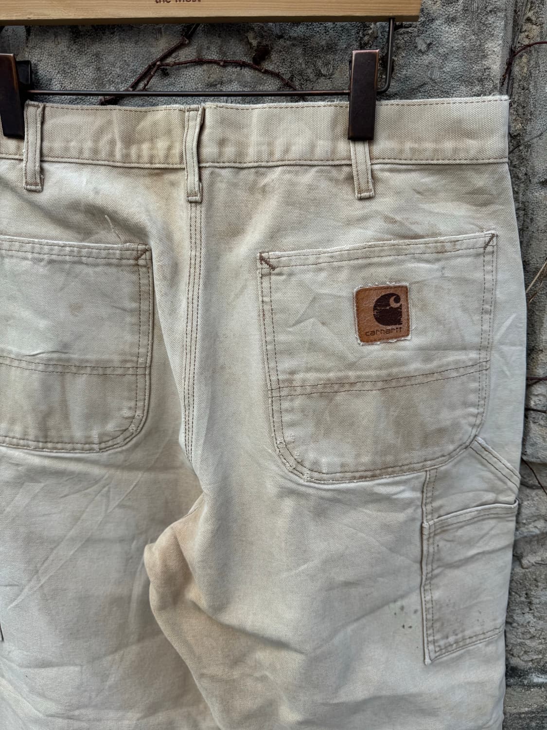 90s 칼하트 빈티지 b11 베이지 하드페이딩 싱글니 카펜터 워크 팬츠 상품이미지7