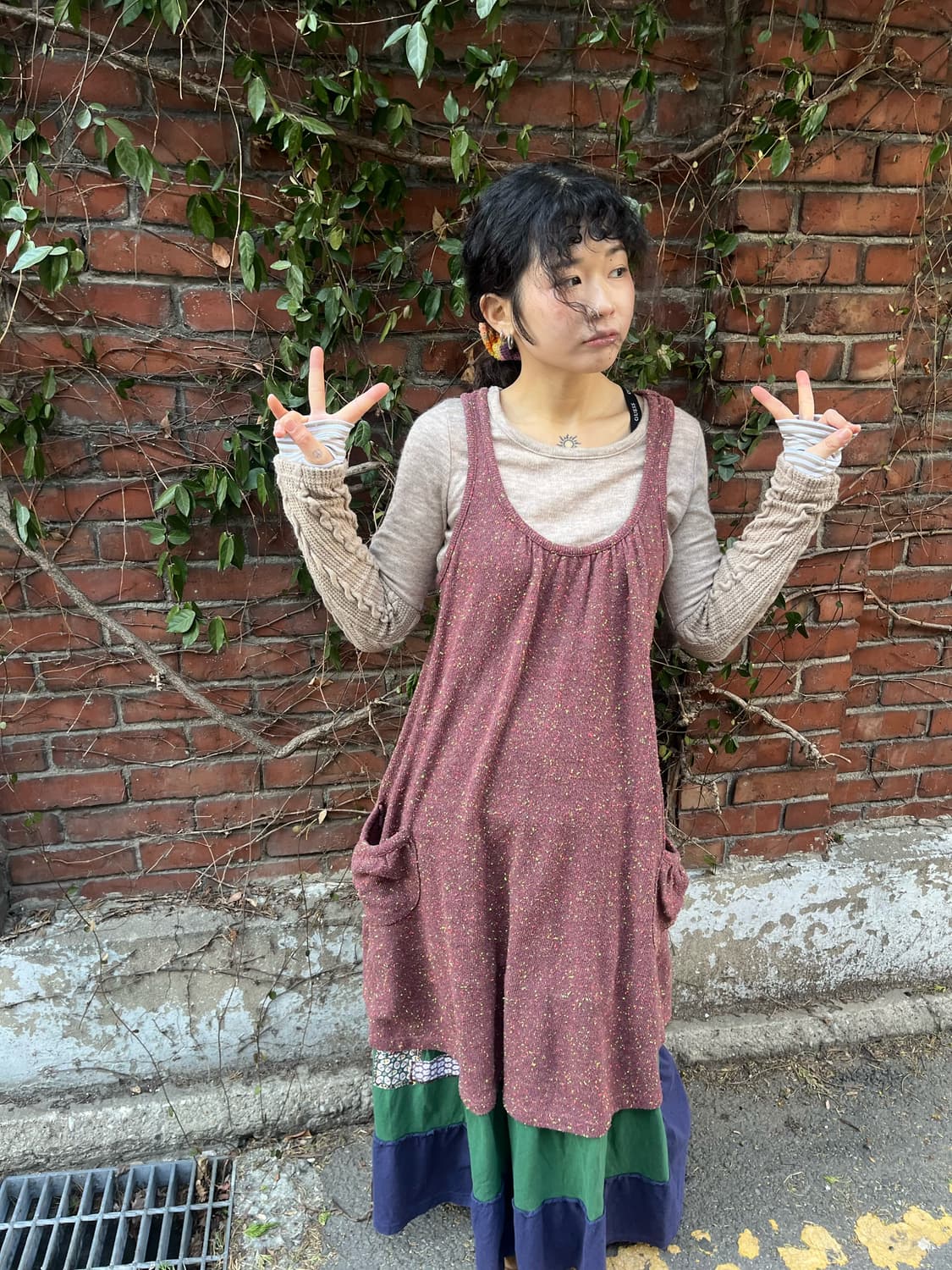 티티카카 버건디 미디 원피스 상품이미지2