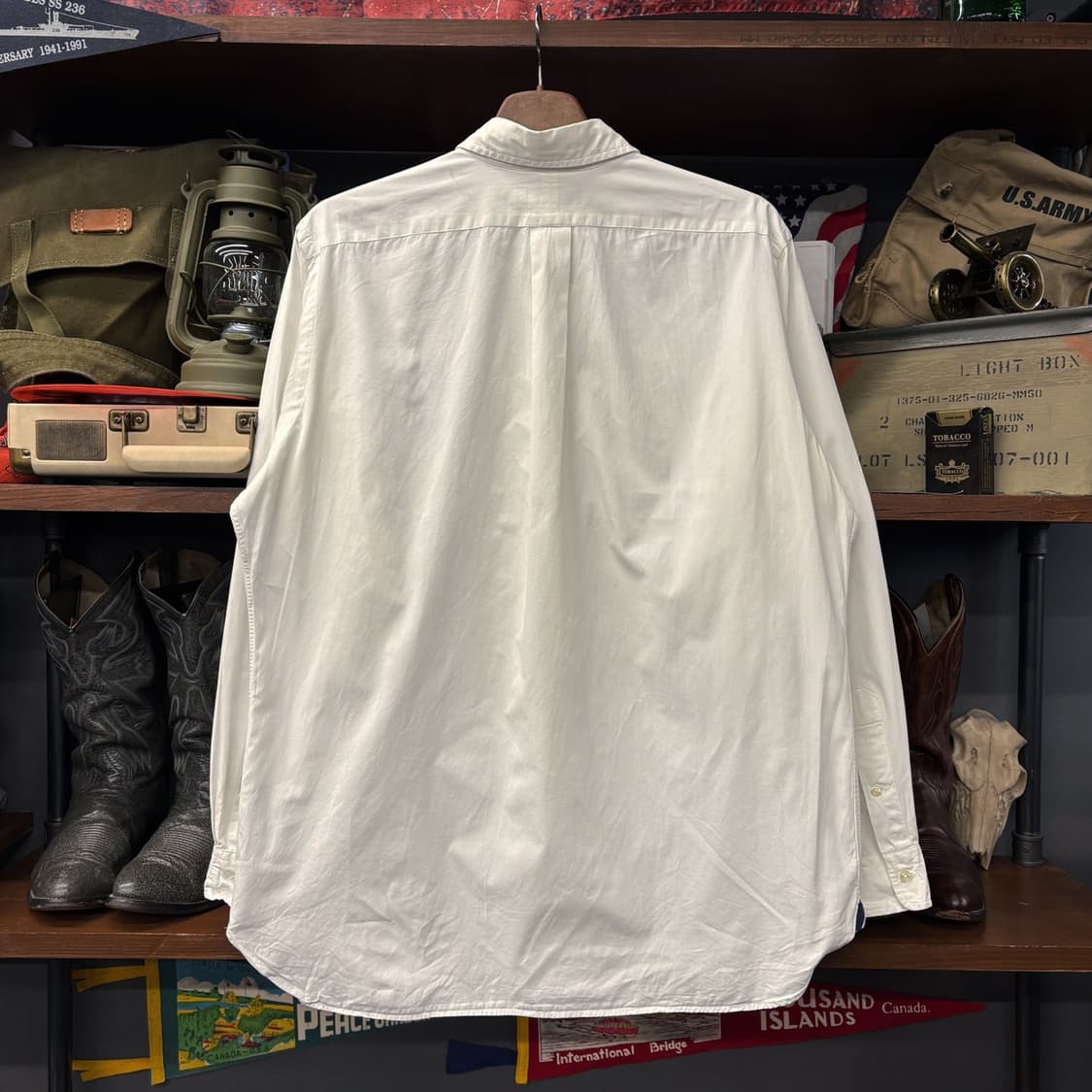 90s 폴로 랄프로렌 골프클럽 크레스트 화이트 코튼셔츠 N440 상품이미지2