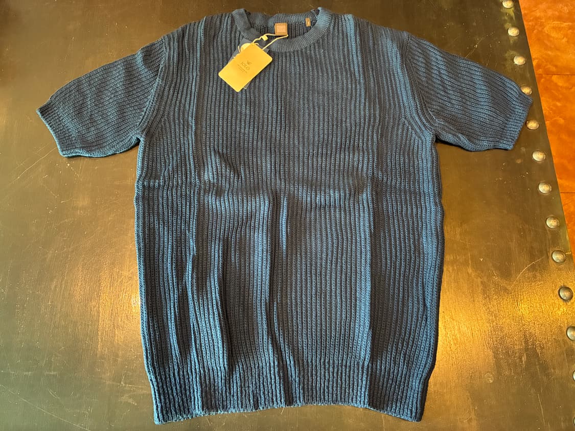 XXL) IOLO 이올로 코튼 반팔 니트 네이비 상품이미지1