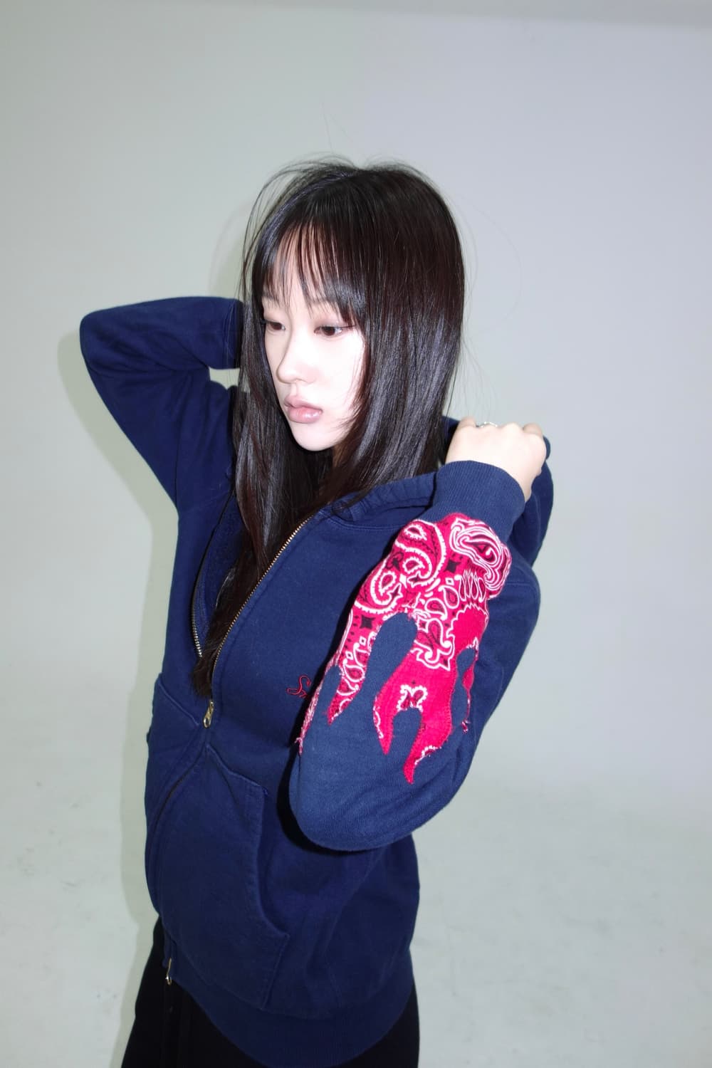 connecter tokyo네이비 페이즐리 후드집업 상품이미지1