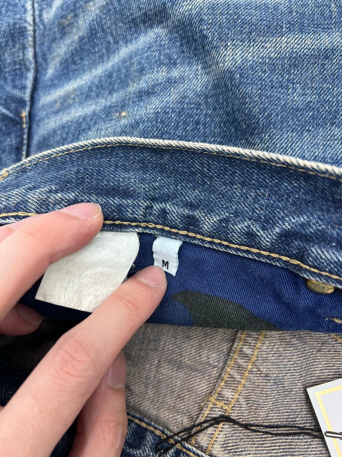 베이프 og 로고 데님숏츠 상품이미지4