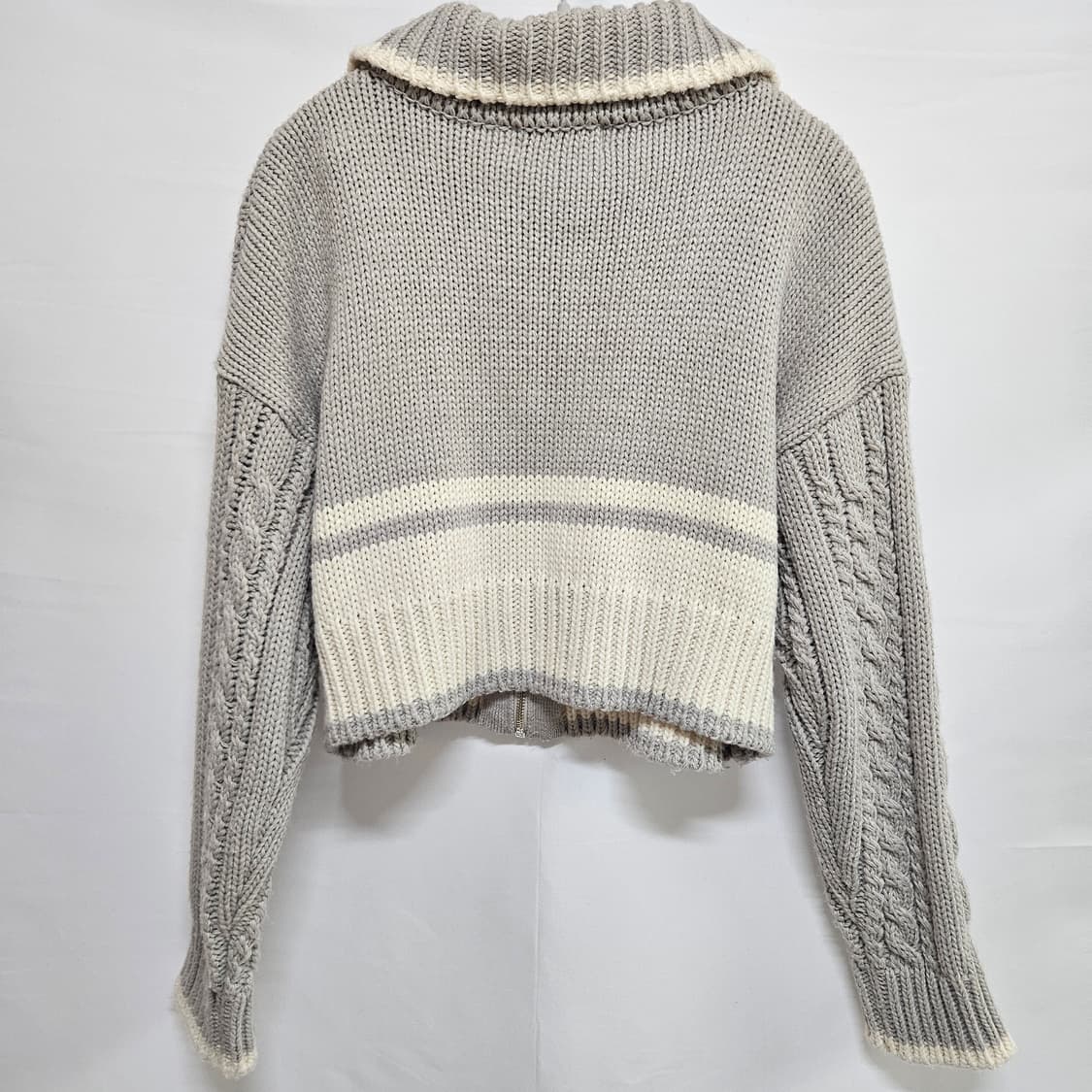 누아르나인 케이블 니트집업 M 상품이미지5