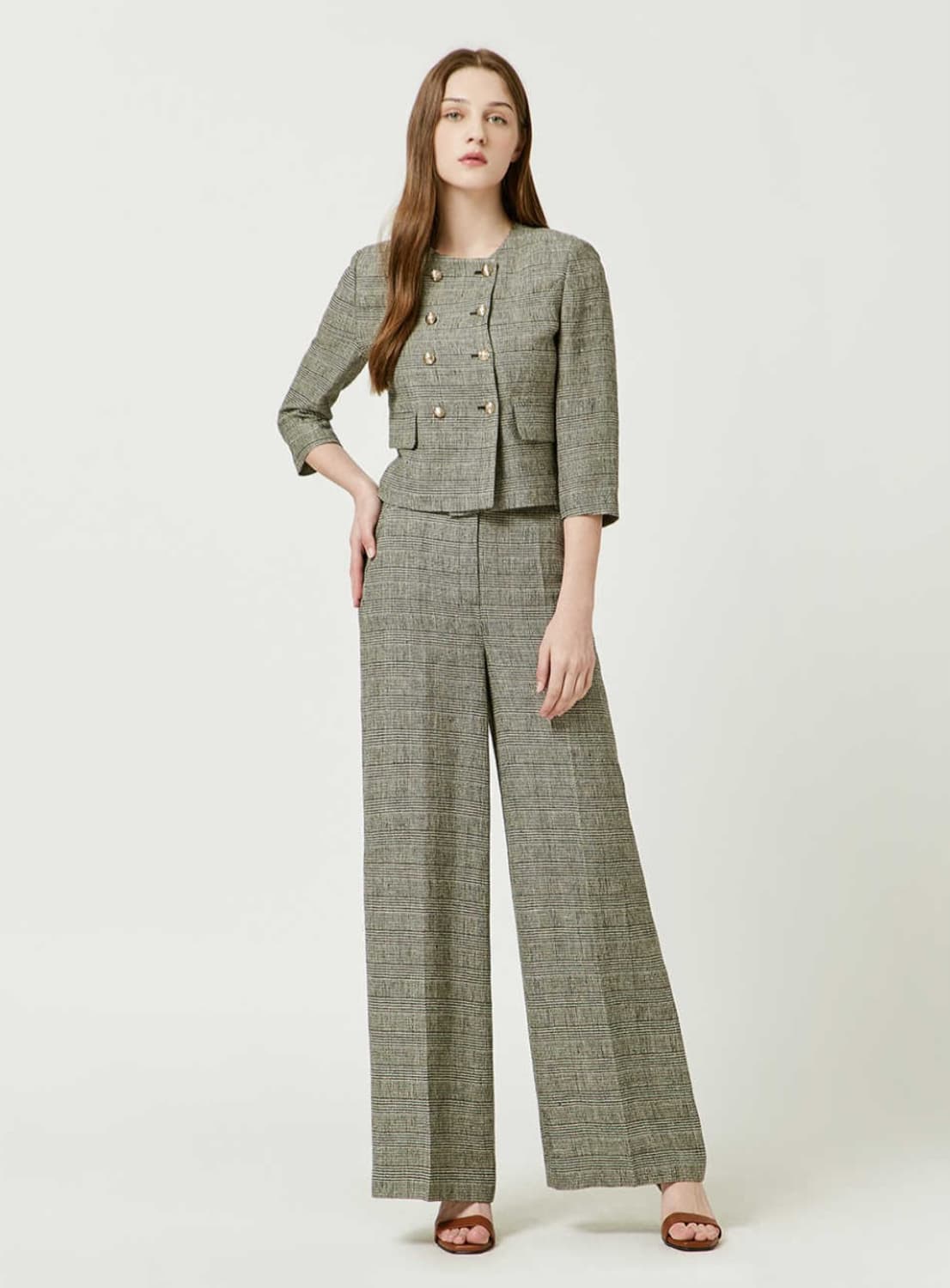 모조에스핀 일자핏 웨이스트 린넨블렌드 팬츠 55사이즈 상품이미지1