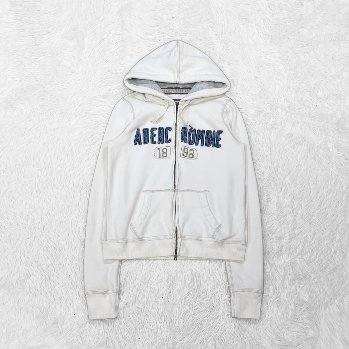 아베크롬비 스펠 로고 후드집업 아이보리 상품이미지2