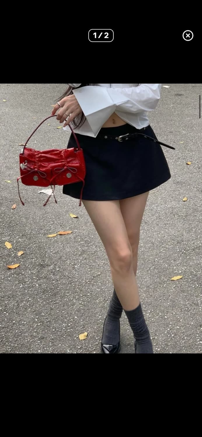 카키포인트 블랙 미니스커트 새상품  Mini Skirt Pant 상품이미지1