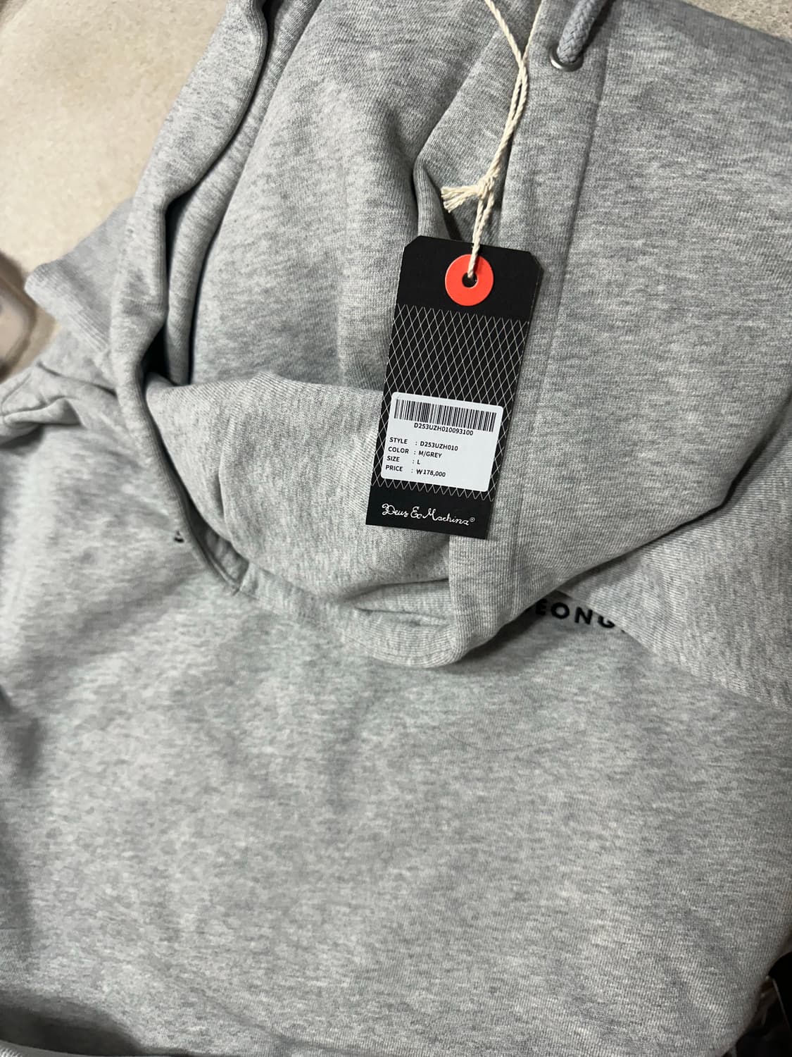 새상품) 데우스 엑스 마키나 후드집업 회색 L 상품이미지2