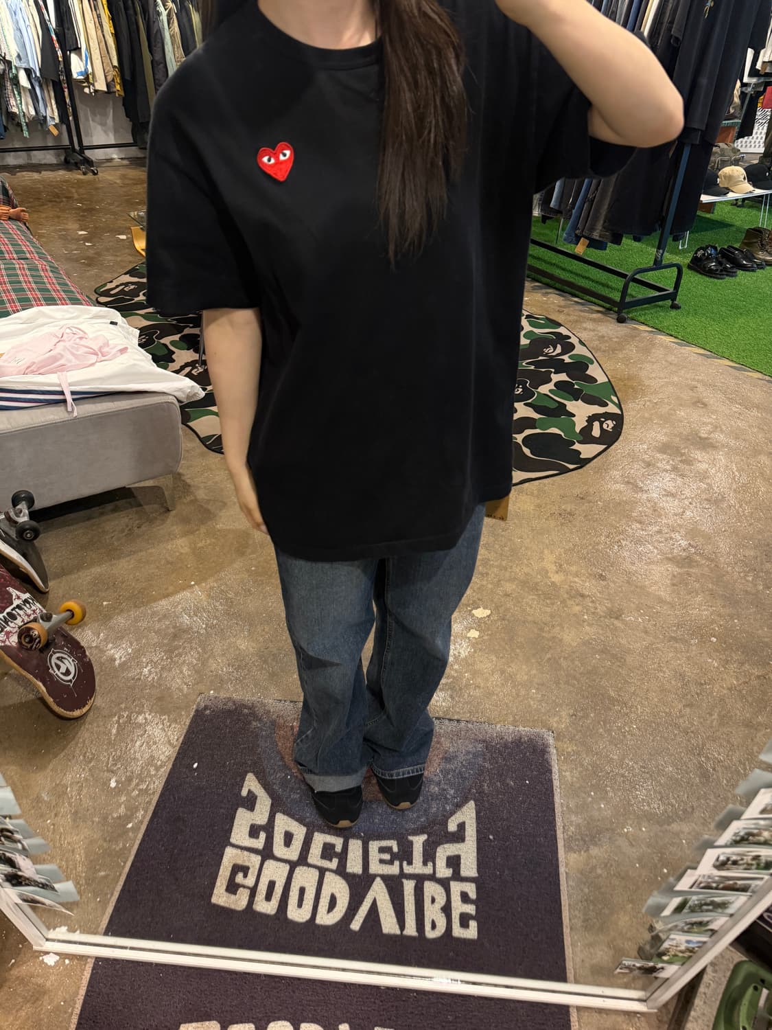 꼼데가르송 반팔 티셔츠 블랙 XL 상품이미지5