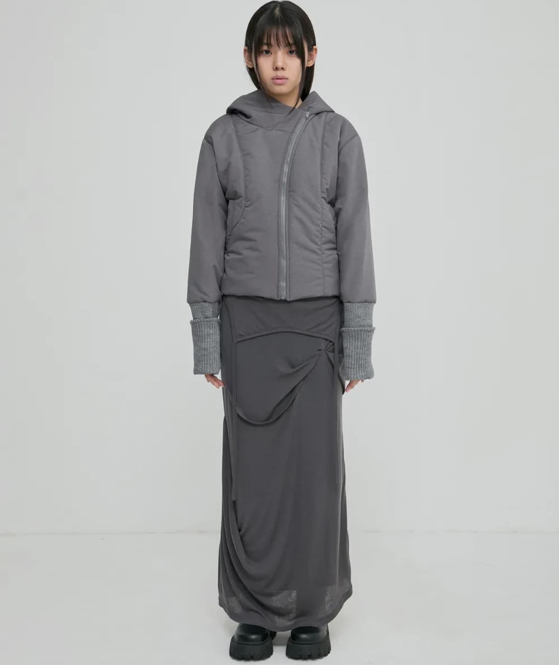 플레어업 Hooded Asymmetrical Puffer Jacket  상품이미지2