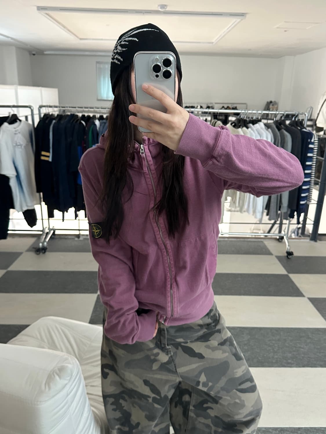 스톤아일랜드 10SS 와펜 더스티퍼플 후드집업  상품이미지3