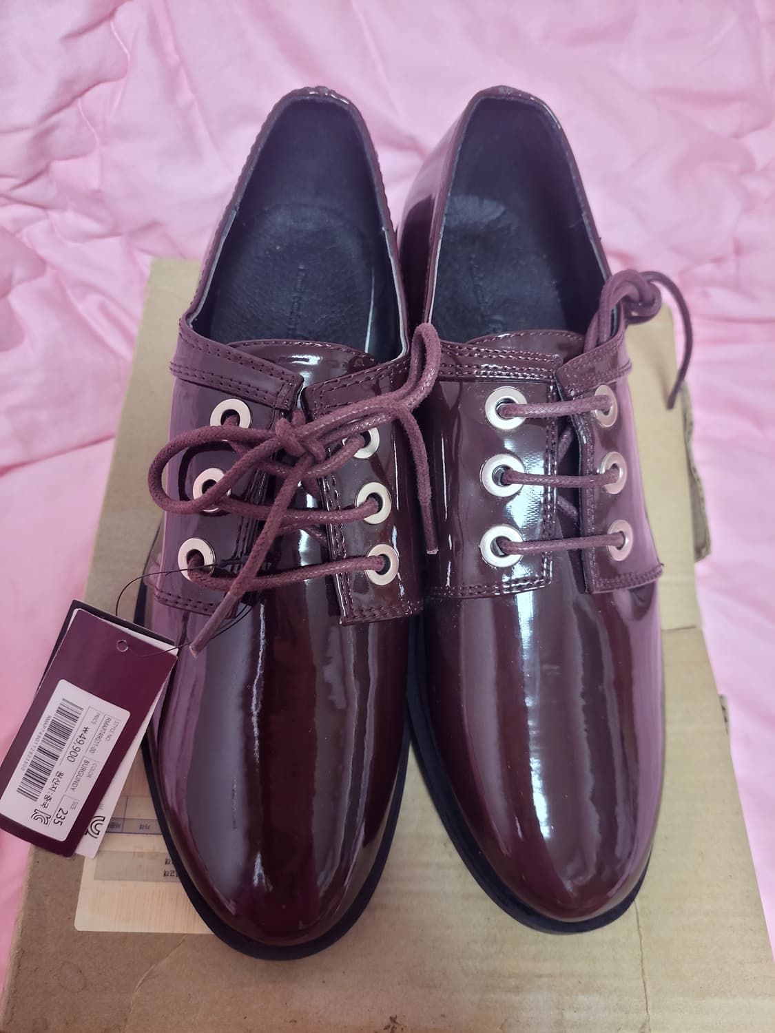 급처미사용새상품!로엠 구찌,샤넬느낌 에나멜 여자 더비슈즈 로퍼 구두 상품이미지1