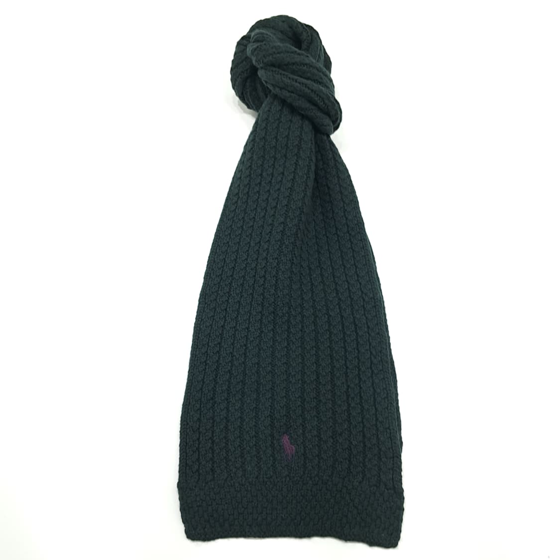 MX290 폴로 랄프로렌 그린 리브드와플 램스울 캐시미어 니트 목도리 상품이미지1