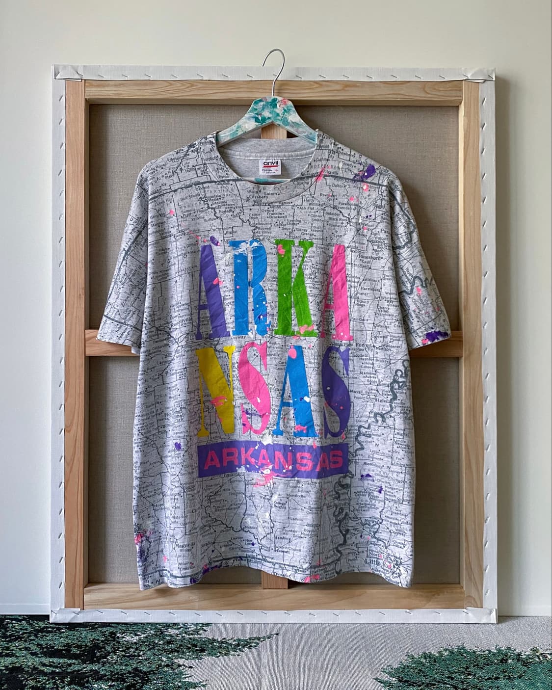 90s 빈티지 ARKANSAS 페인팅 반팔 티셔츠 상품이미지1