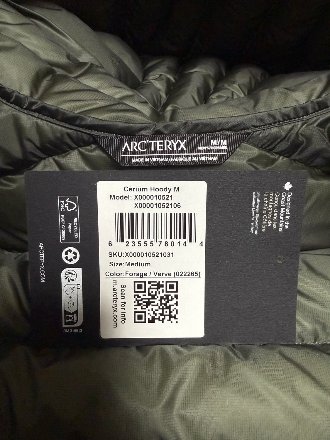 아크테릭스 세륨 후디 포리지 베르베 M 상품이미지5