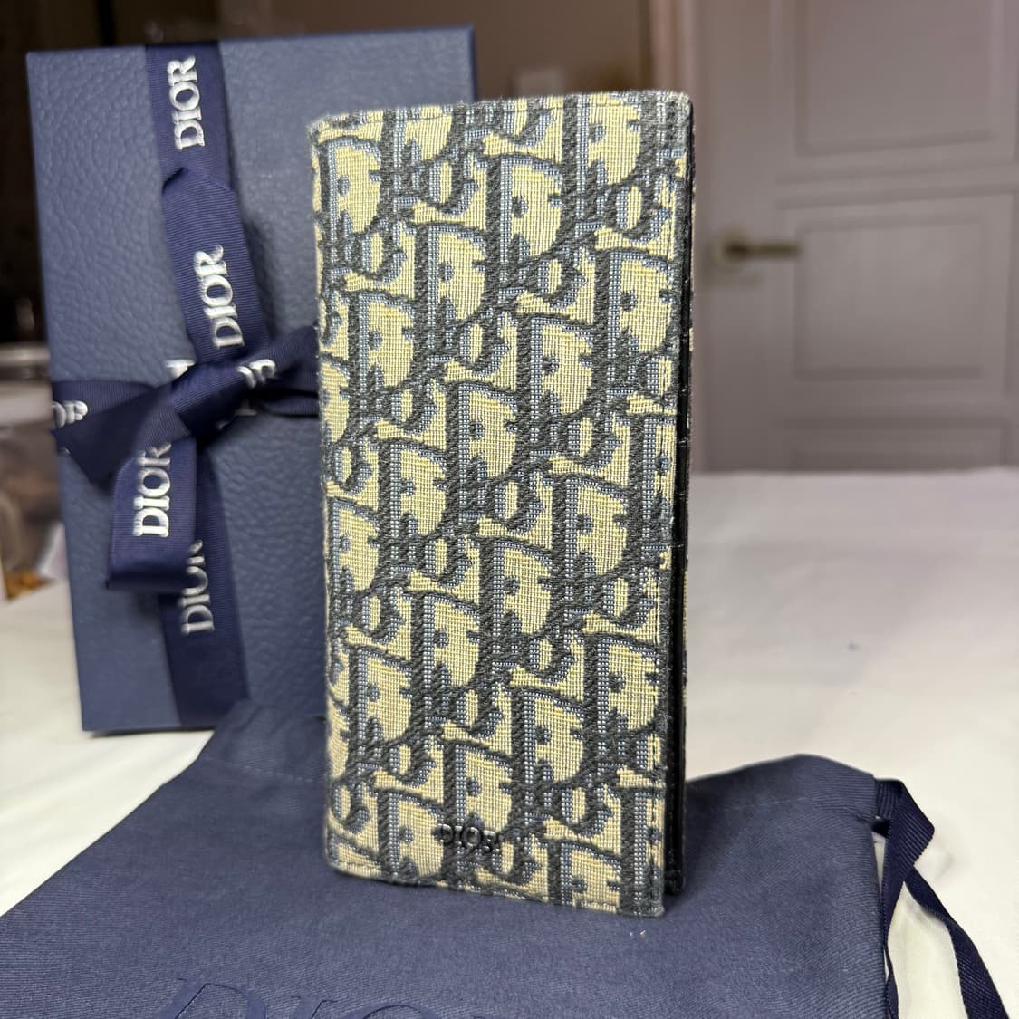 디올 오블리크 자카드 버티컬 장지갑 상품이미지3