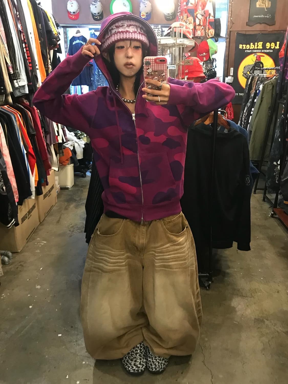 Bape Giant Purple Camo Hood Zip-Up 상품이미지2