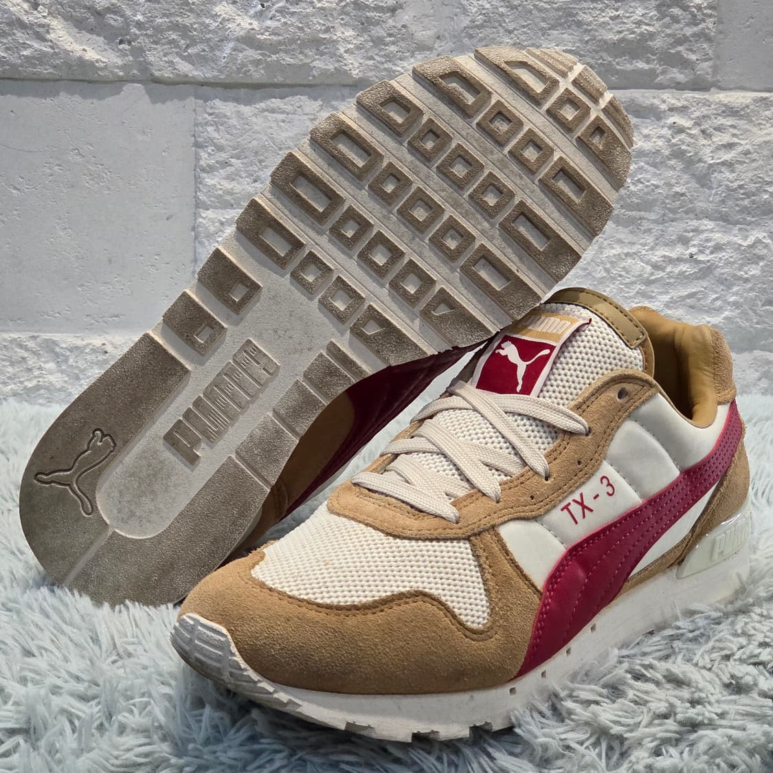5q-21:푸마 TX-3 베이지 레드 (24cm)-상태굿 상품이미지9