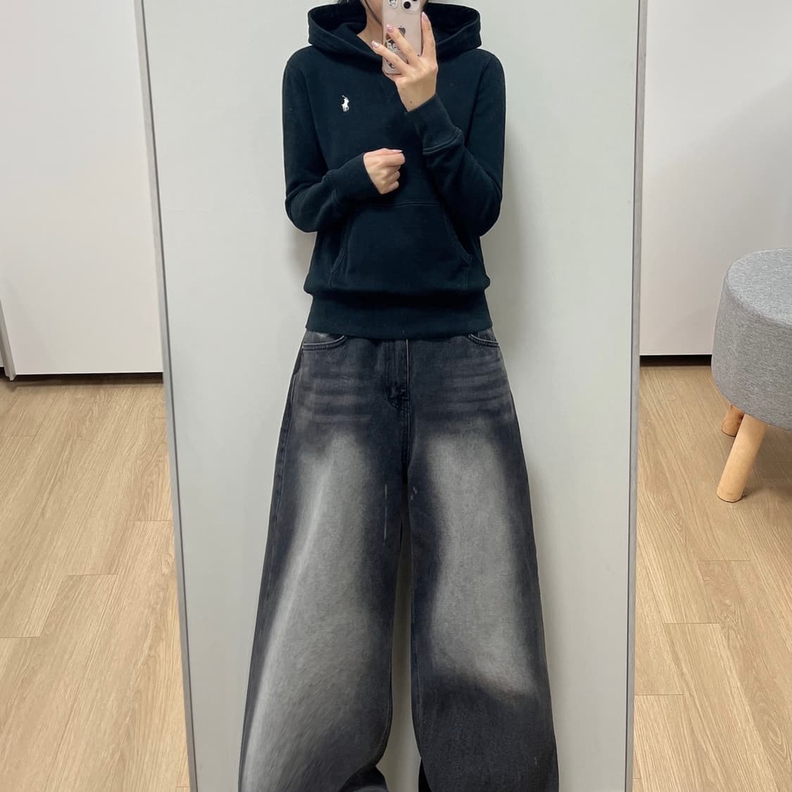 폴로 랄프로렌 신형 화이트 포니 블랙 후드티 상품이미지1