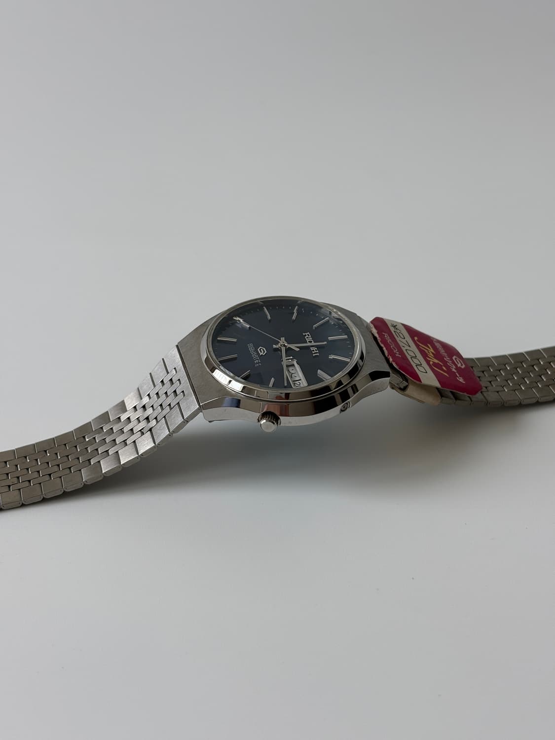 리코 1980년대 네이비 다이얼 실버 리쿼츠 남성 데드스탁 상품이미지3