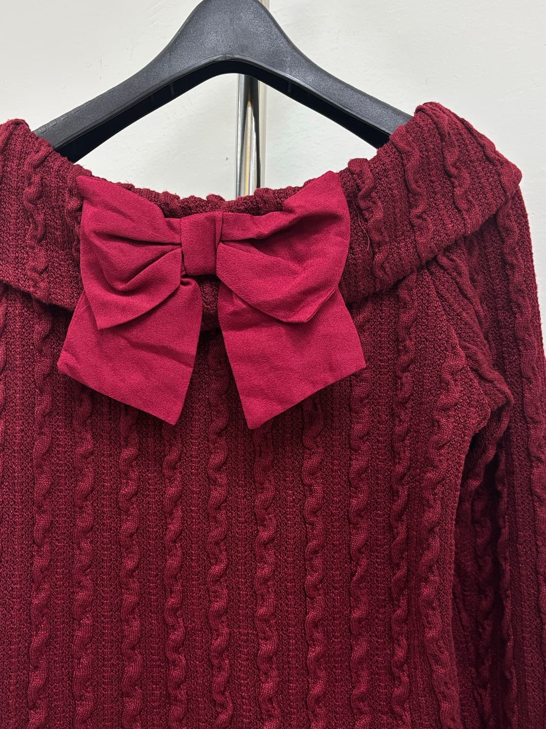 빈티지 버건디 오프숄더 상품이미지9