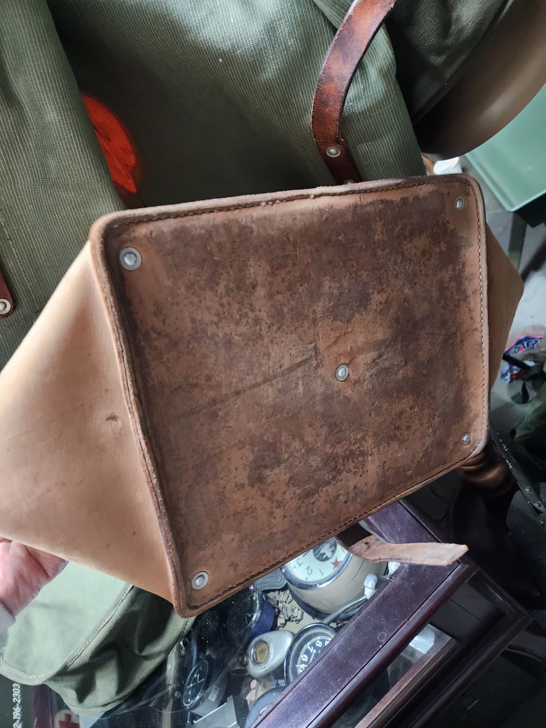 스위스군 캔버스 가죽 더블백 상품이미지6