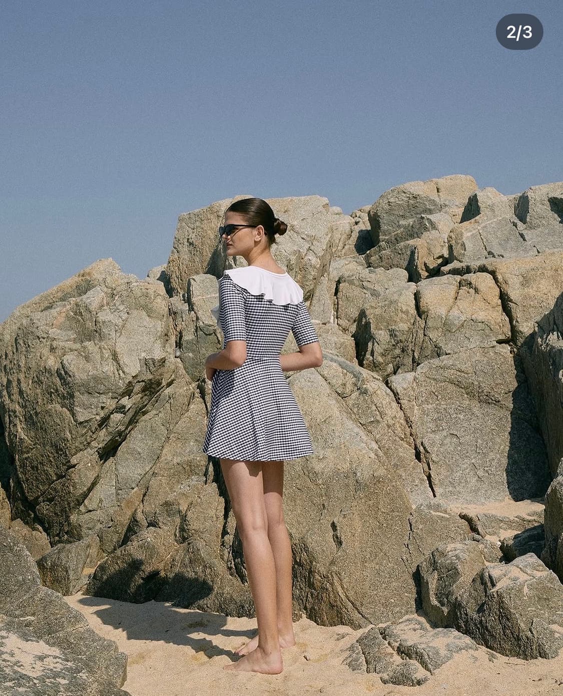 라메레이 Gingham Check Ruffle Wrap SwimSuit 상품이미지2