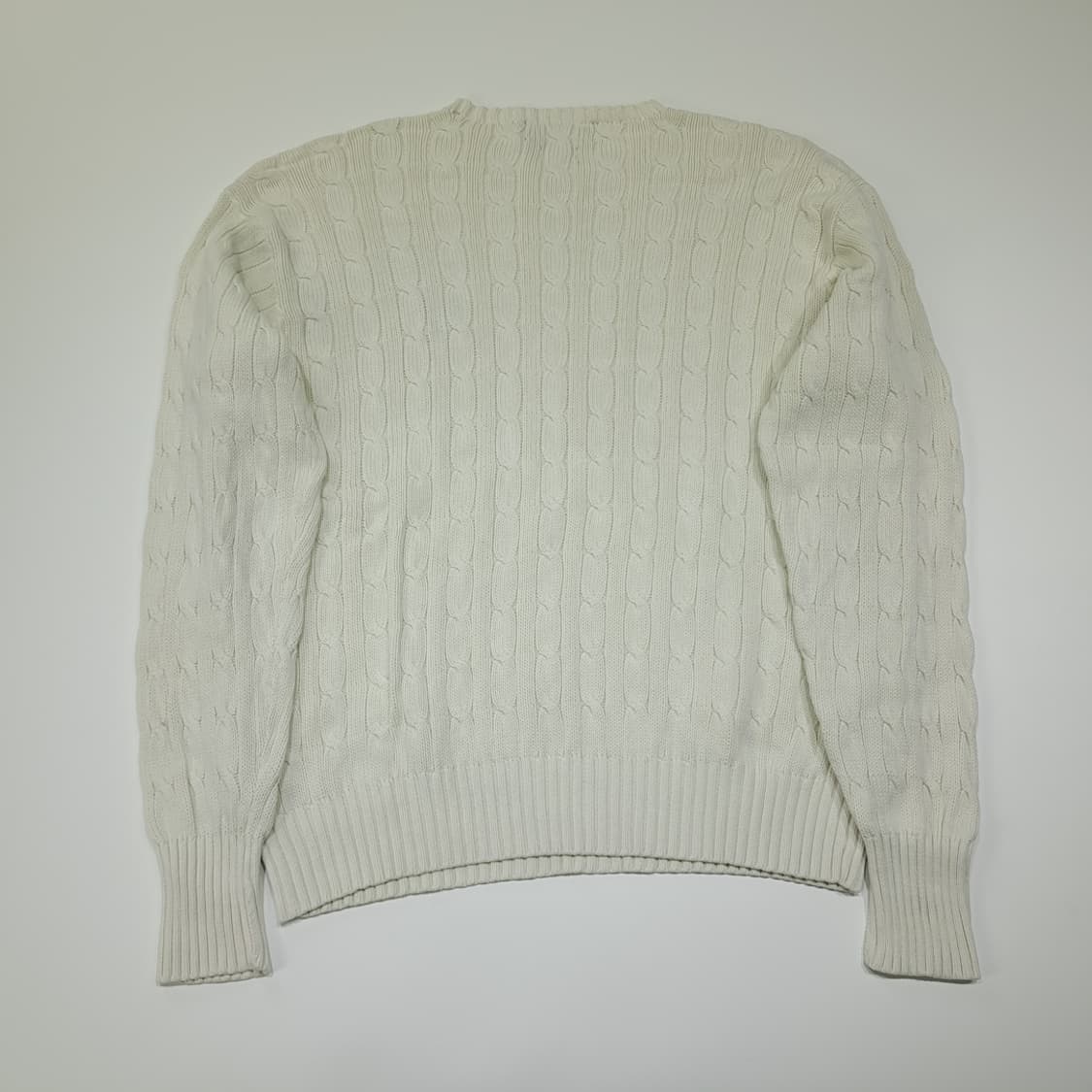 CL066 폴로골프 코튼 90s홍콩판 골프쉴드 아이보리 케이블 니트 상품이미지6