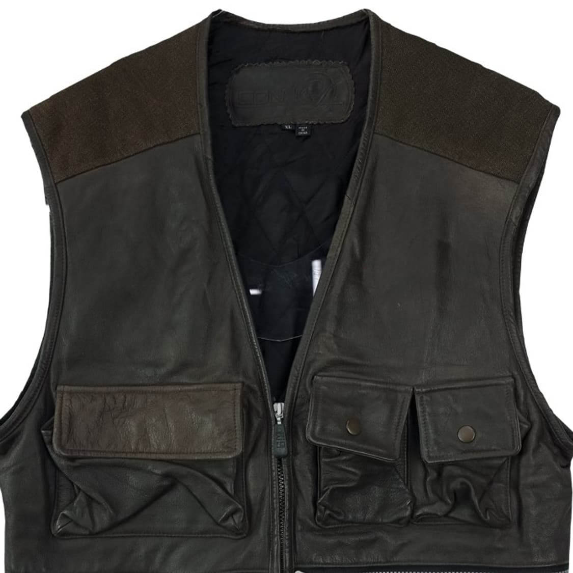 [빈티지] 리얼 쉽스킨 양가죽 멀티 포켓 빈티지 레더 베스트 M18953 상품이미지4